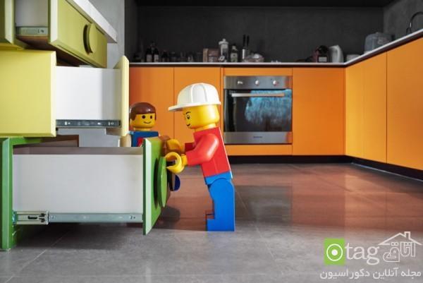 طراحی داخلی آپارتمان مناسب بچه ها با تم اسباب بازیهای لگو